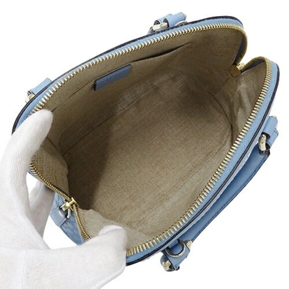 GUCCI Blue Leather Shoulder Bag - Picture 6 of 14